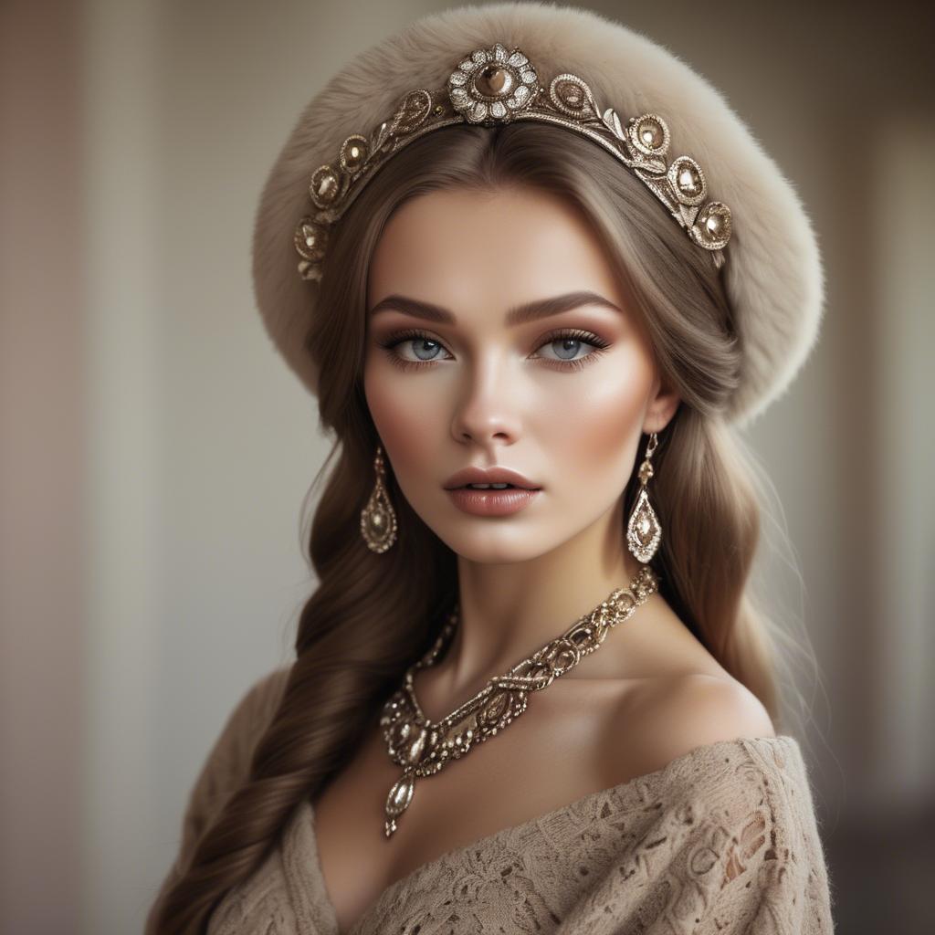 A stunning image of russian glamour in natural tones.