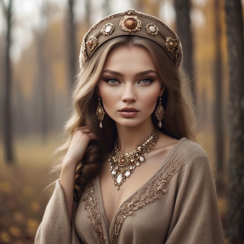 A stunning image of russian glamour in natural tones.