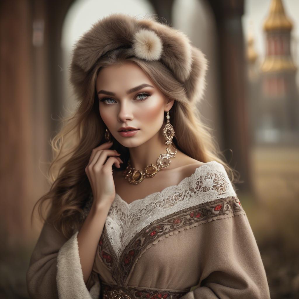 A stunning image of russian glamour in natural tones.