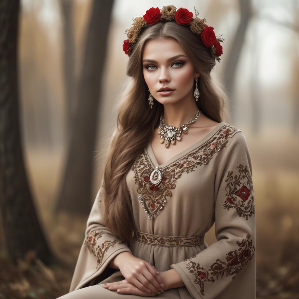 A stunning image of russian glamour in natural tones.