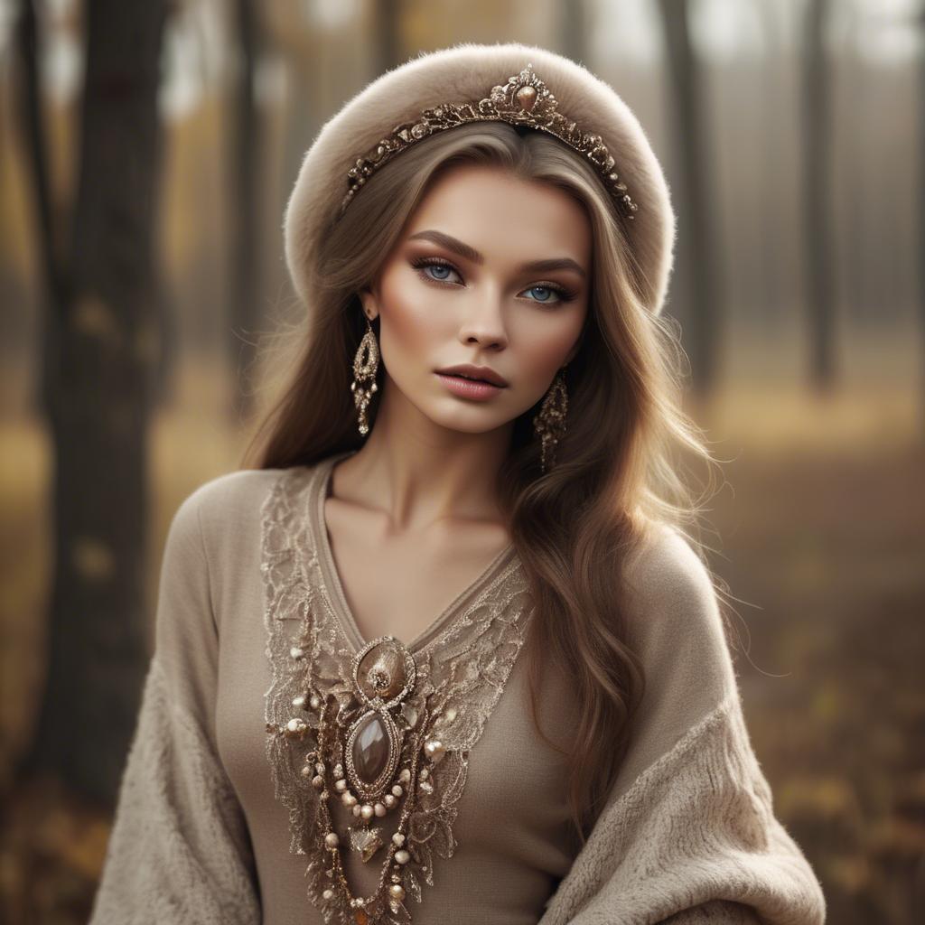A stunning image of russian glamour in natural tones.