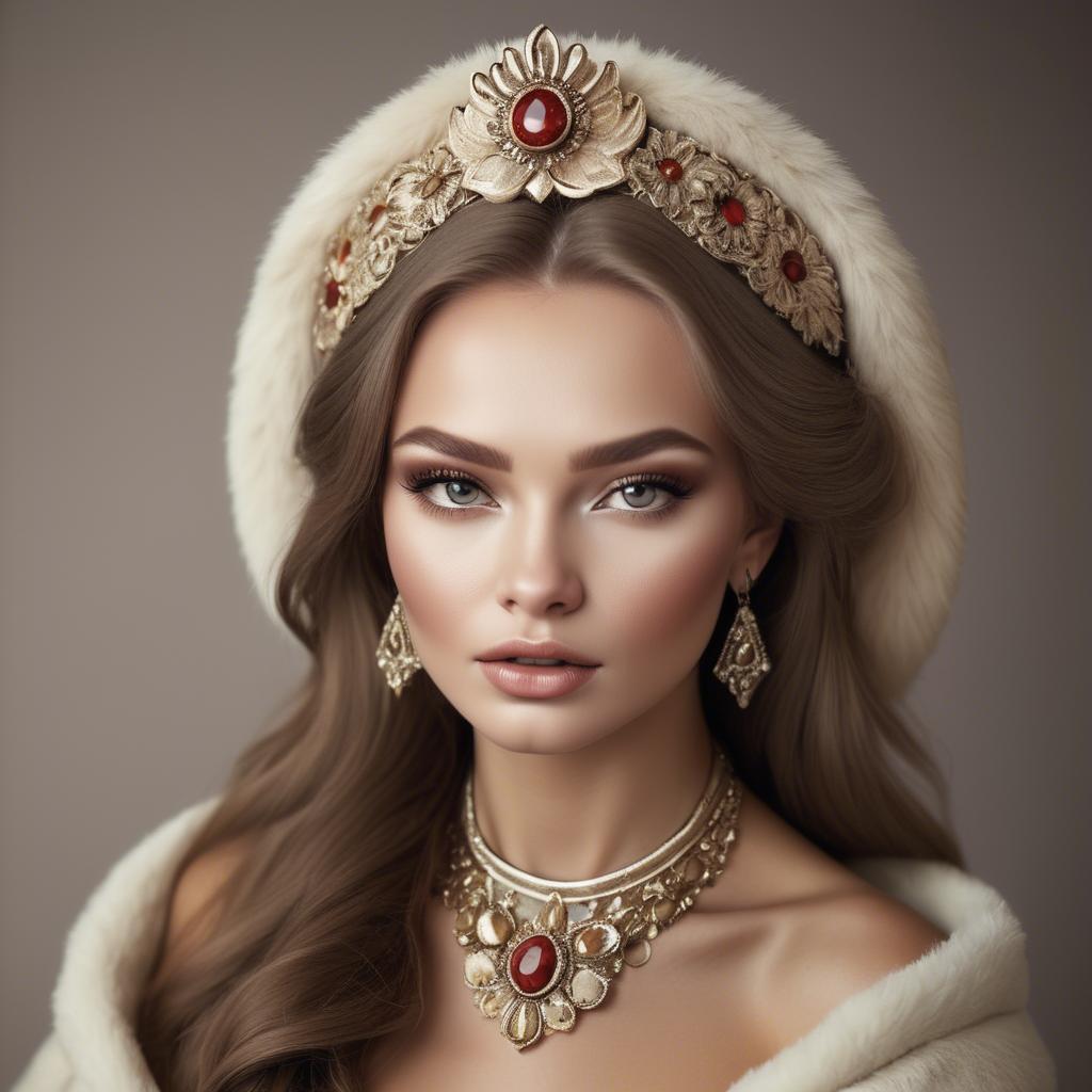 A stunning image of russian glamour in natural tones.