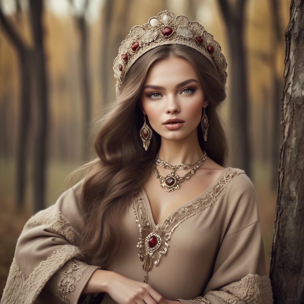 A stunning image of russian glamour in natural tones.