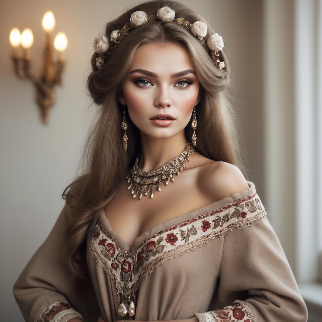 A stunning image of russian glamour in natural tones.