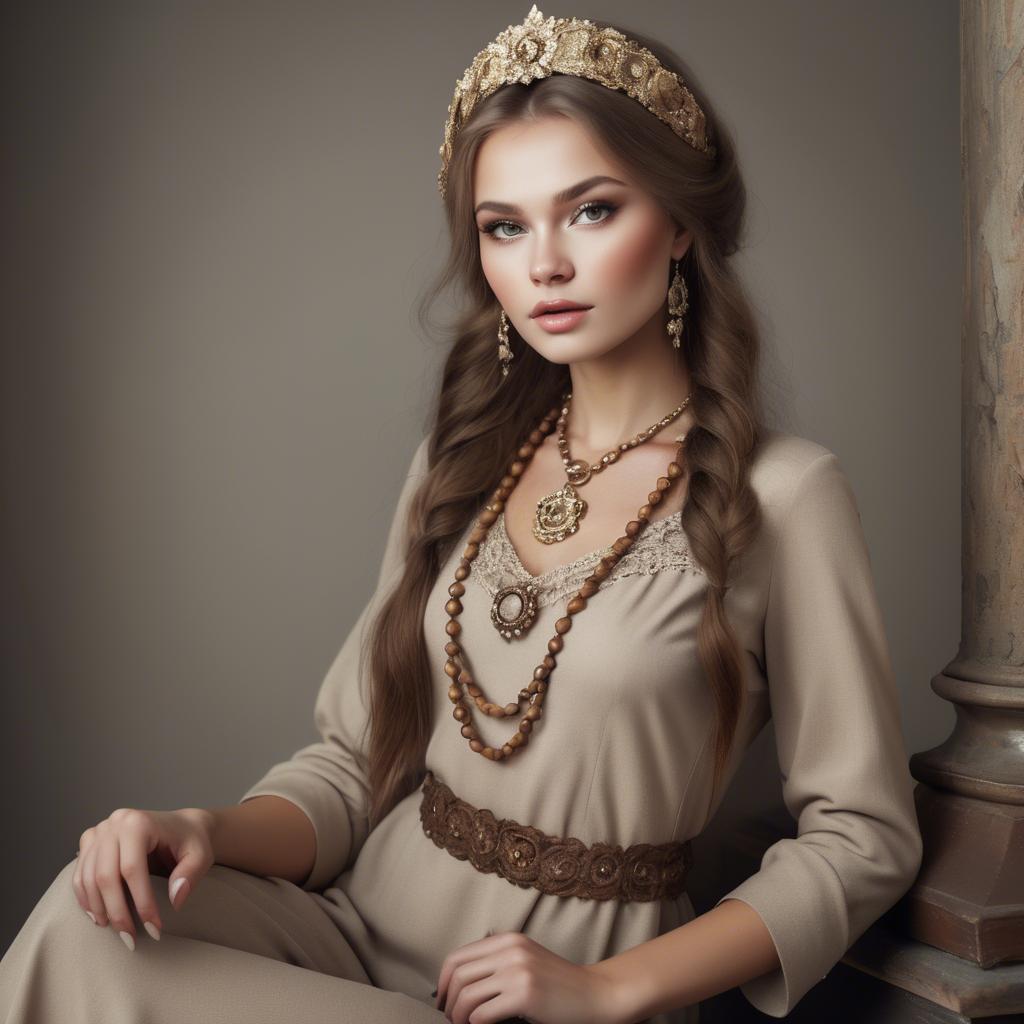 A stunning image of russian glamour in natural tones.