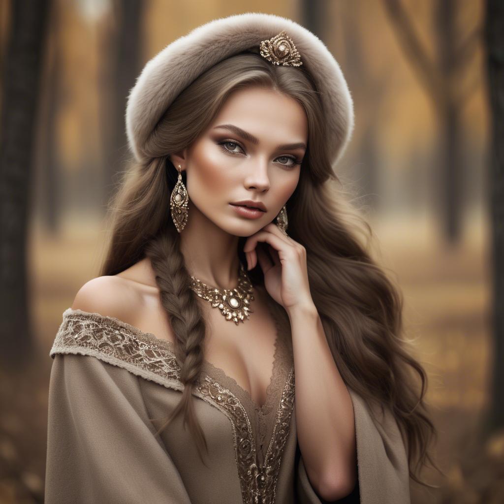 A stunning image of russian glamour in natural tones.