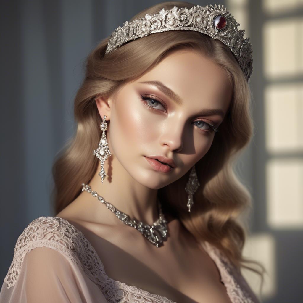 A stunning image of russian glamour in soft romantic shadows.