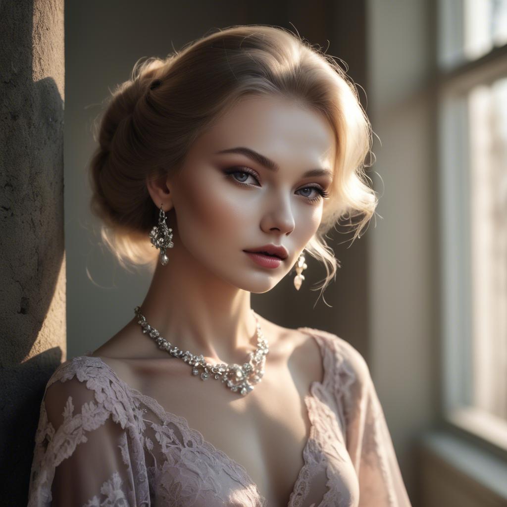 A stunning image of russian glamour in soft romantic shadows.
