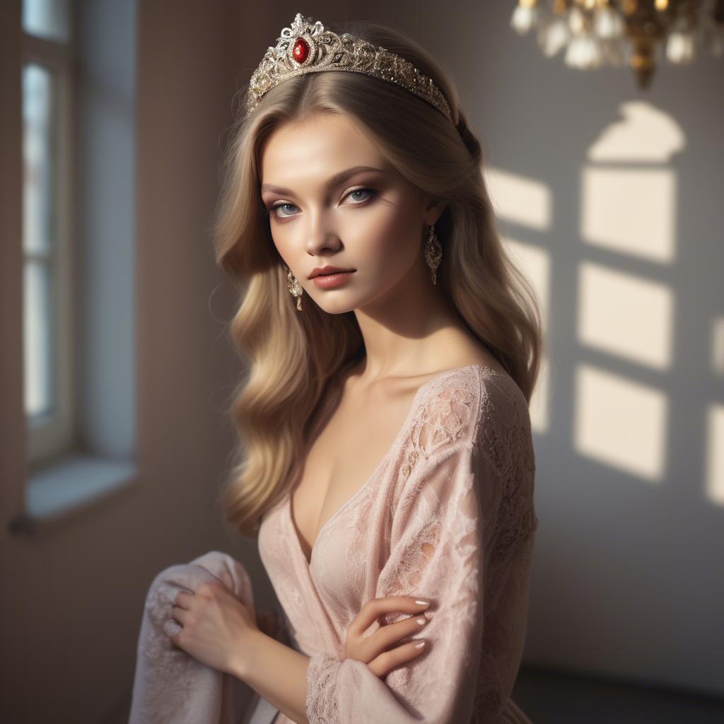 A stunning image of russian glamour in soft romantic shadows.
