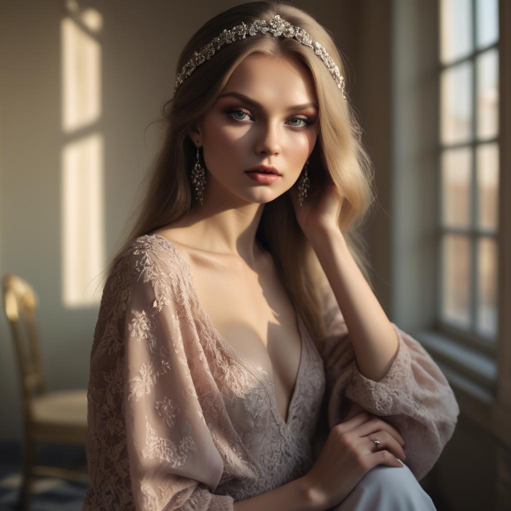 A stunning image of russian glamour in soft romantic shadows.