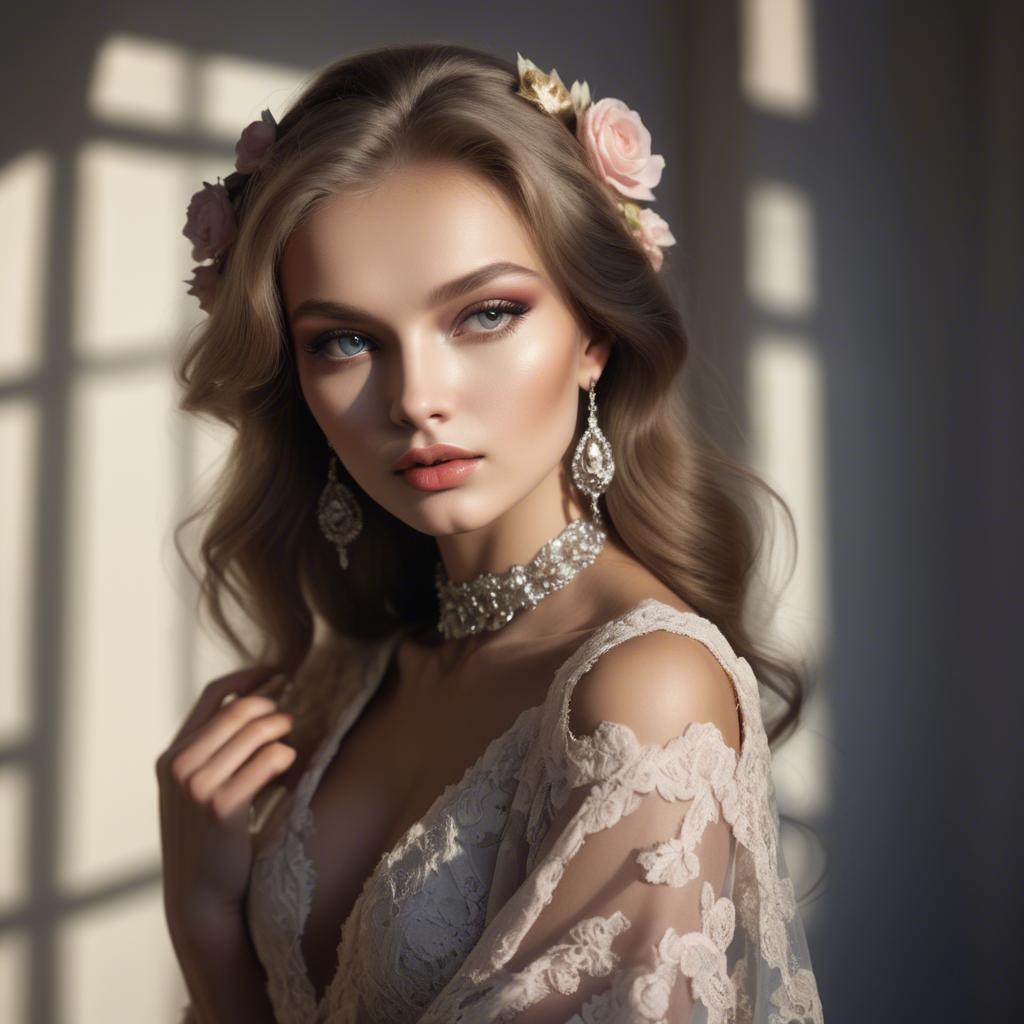 A stunning image of russian glamour in soft romantic shadows.
