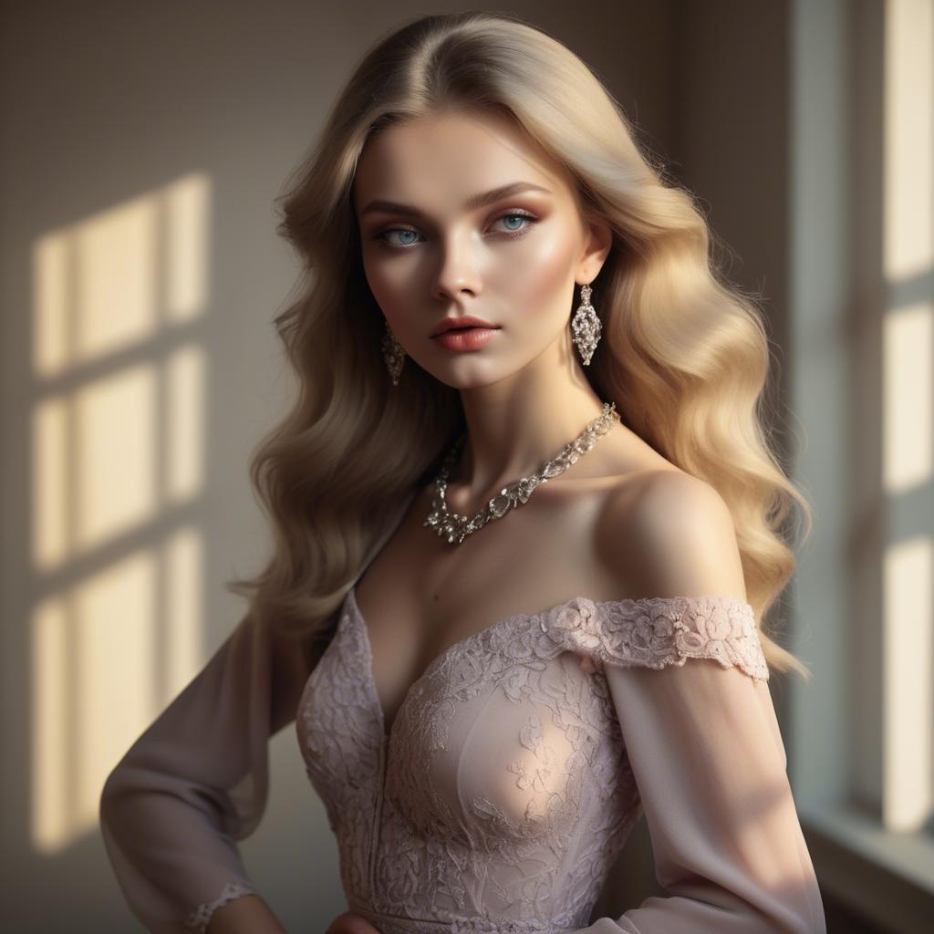 A stunning image of russian glamour in soft romantic shadows.