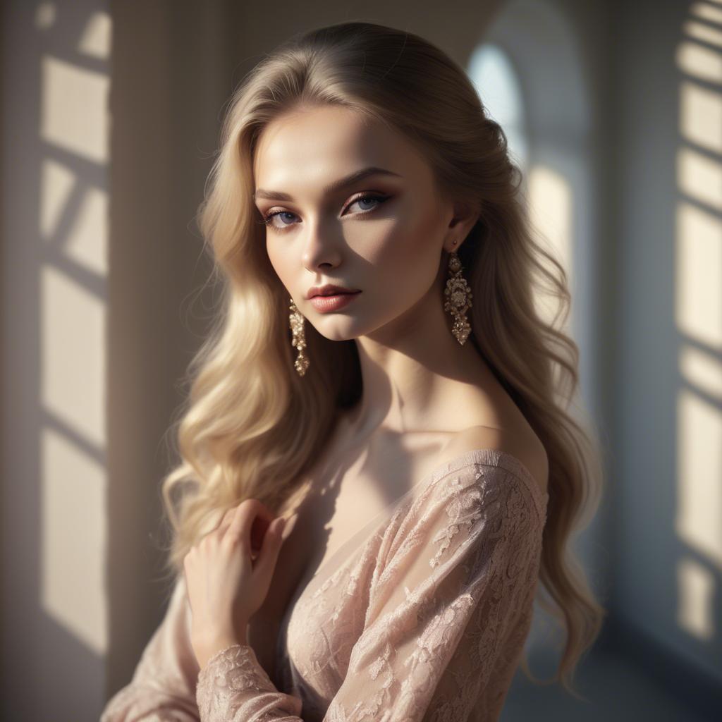 A stunning image of russian glamour in soft romantic shadows.