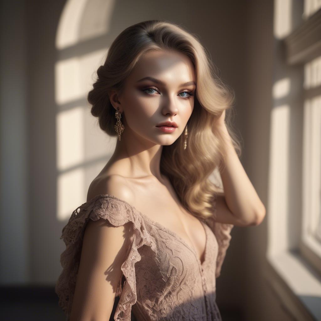 A stunning image of russian glamour in soft romantic shadows.