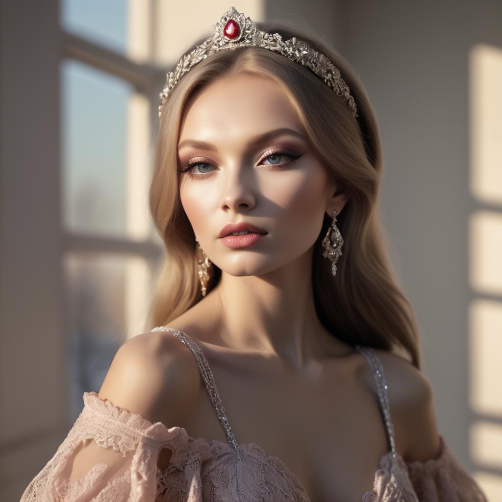 A stunning image of russian glamour in soft romantic shadows.