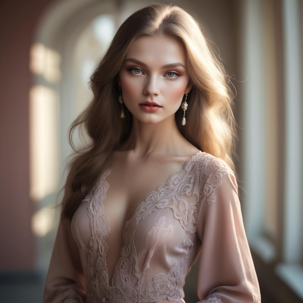 A stunning image of russian glamour in soft romantic shadows.