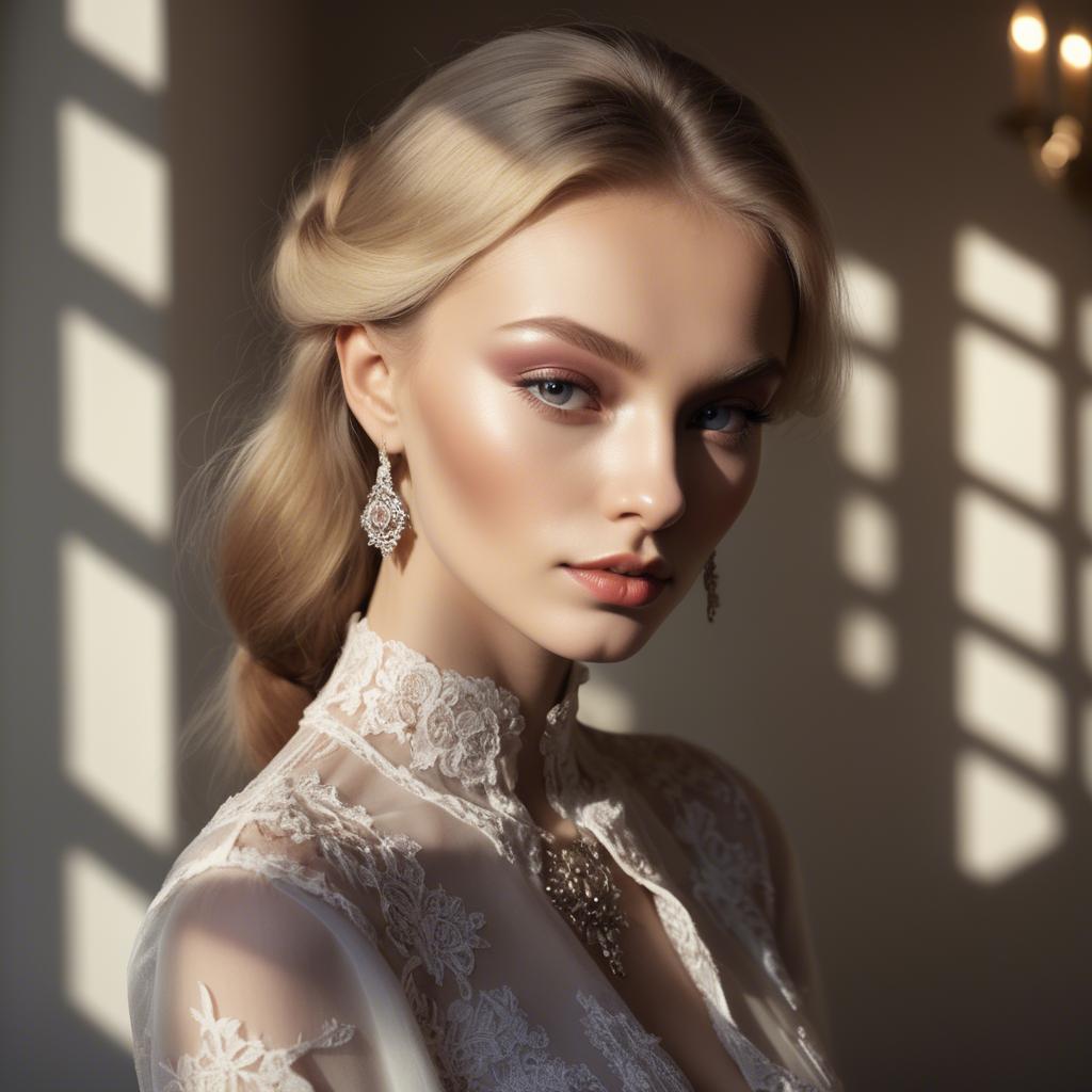 A stunning image of russian glamour in soft romantic shadows.