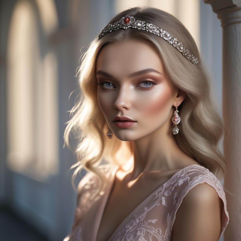 A stunning image of russian glamour in soft romantic shadows.