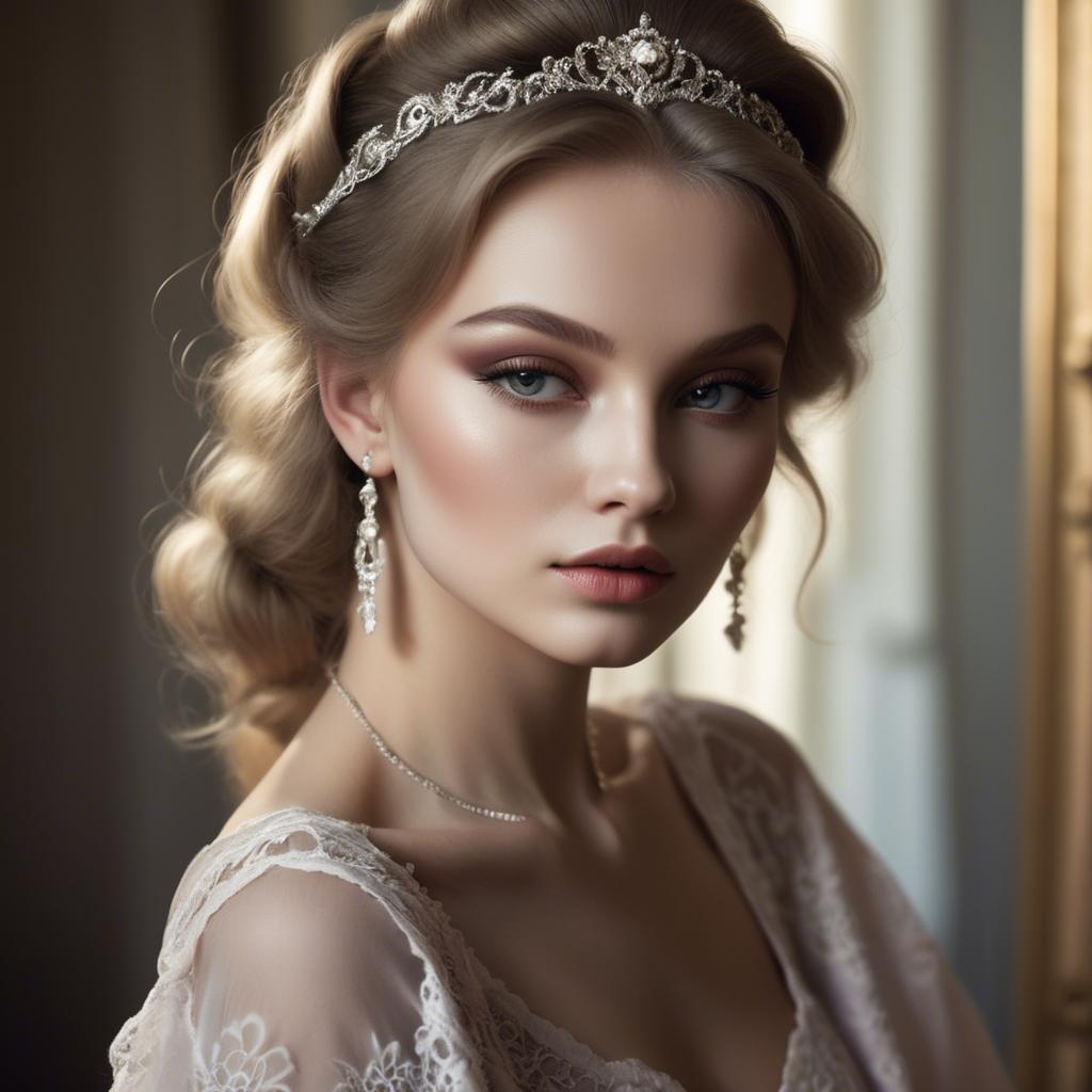 A stunning image of russian glamour in soft romantic shadows.
