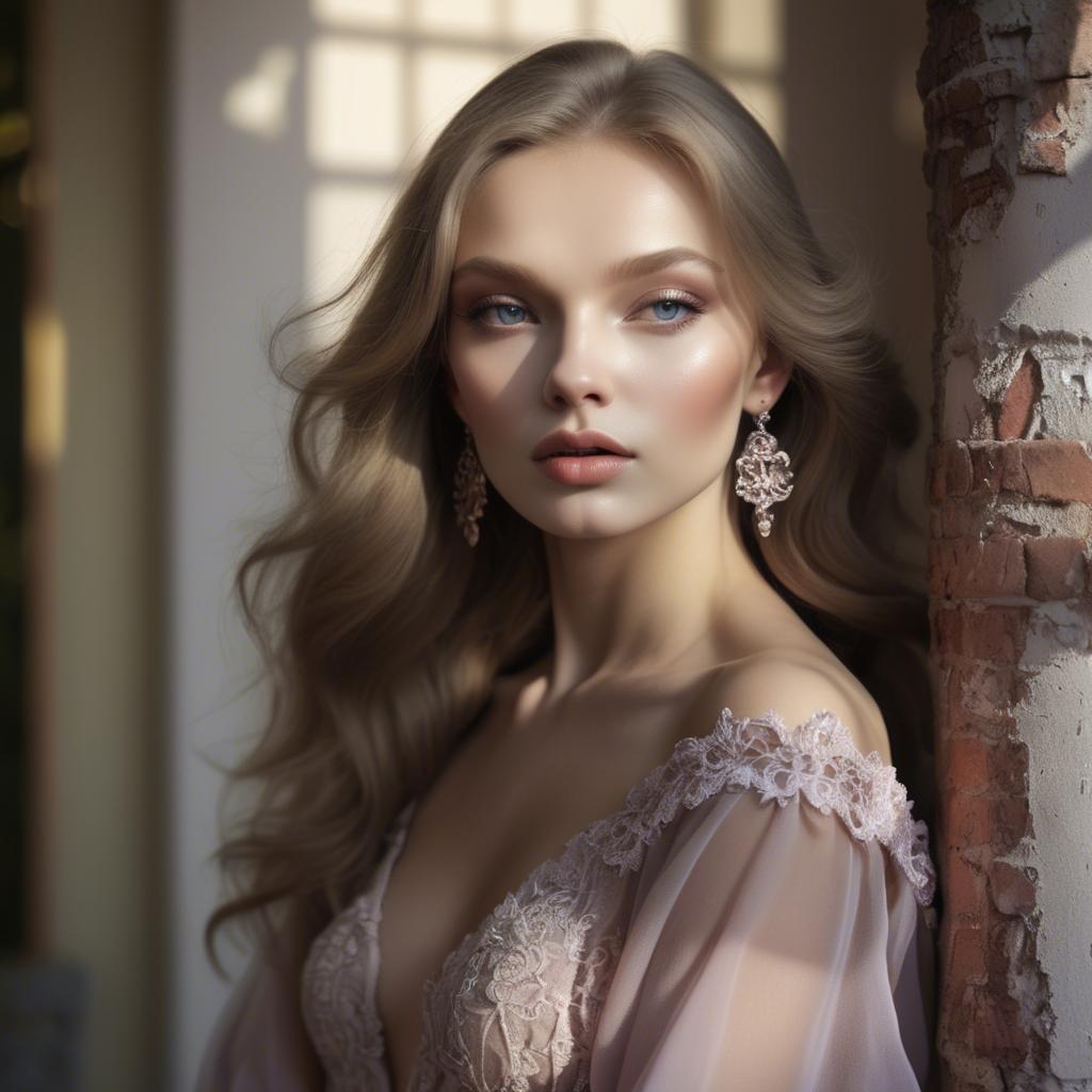 A stunning image of russian glamour in soft romantic shadows.