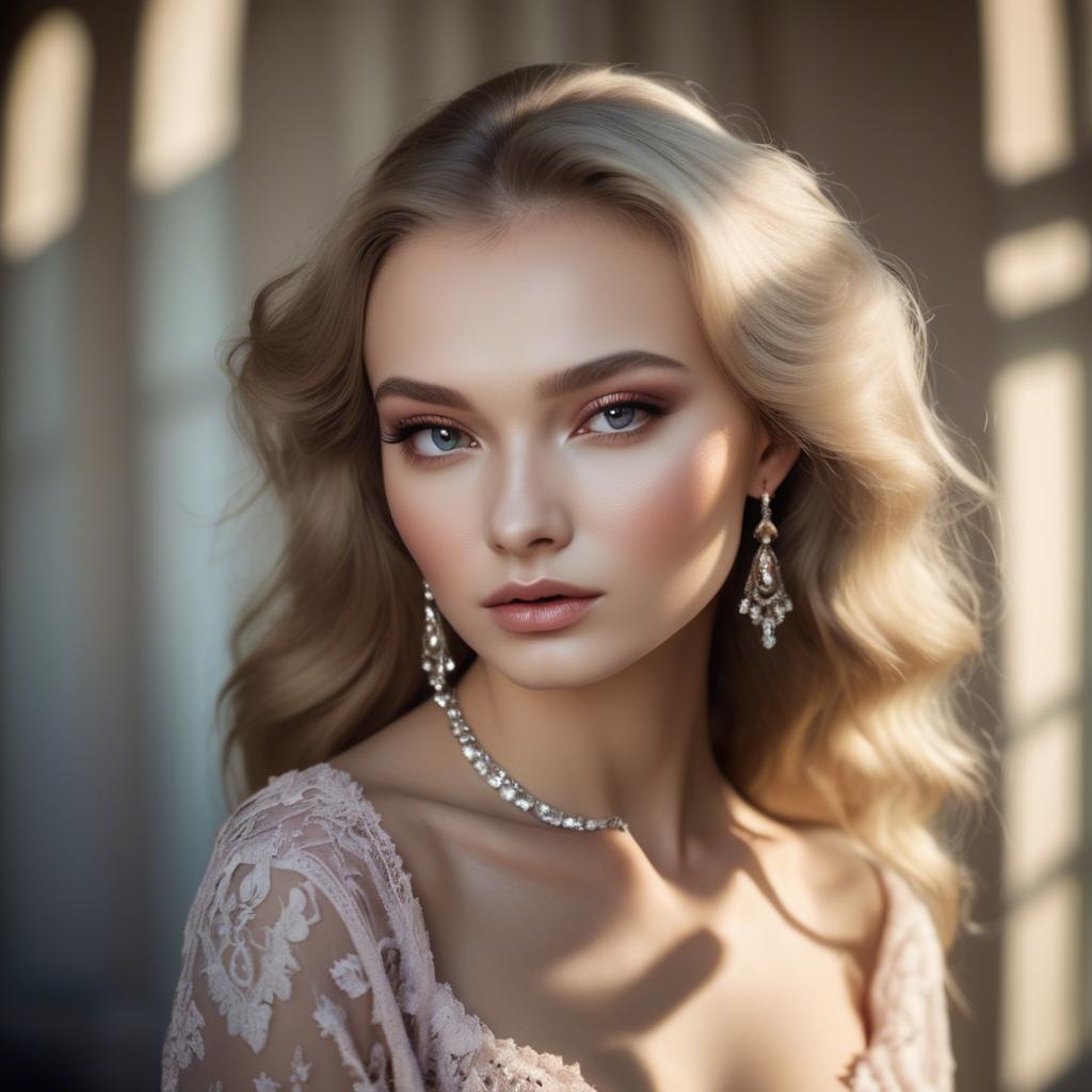 A stunning image of russian glamour in soft romantic shadows.