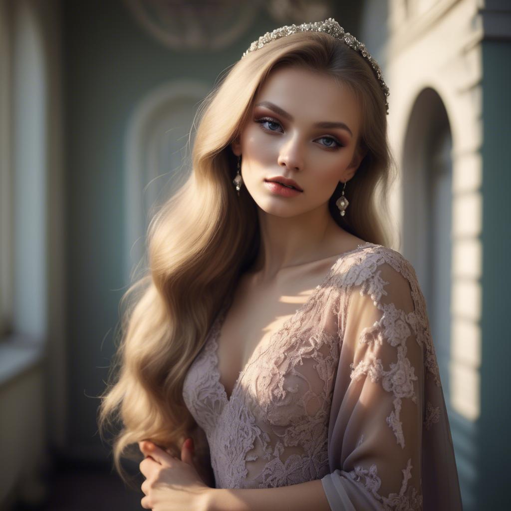A stunning image of russian glamour in soft romantic shadows.