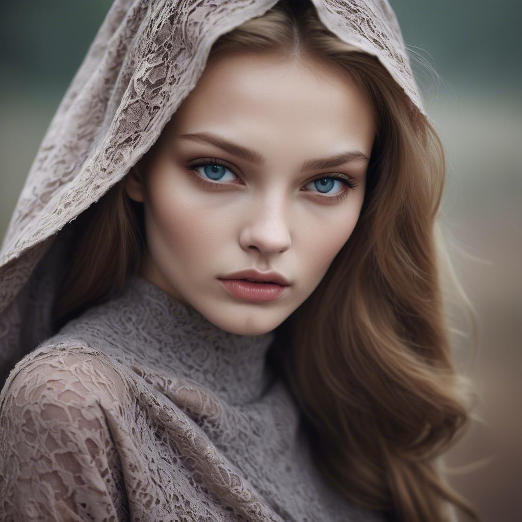 A stunning image of russian model with a mysterious gaze.