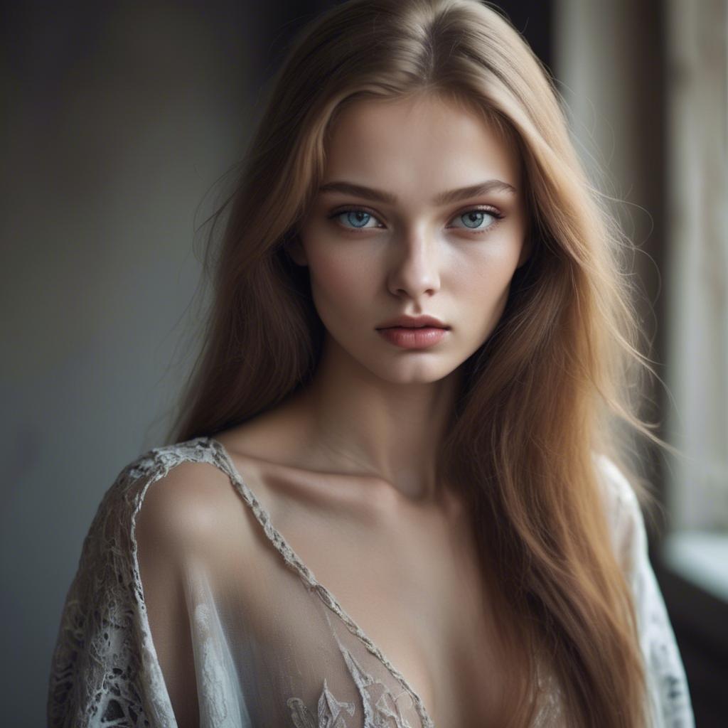 A stunning image of russian model with a mysterious gaze.
