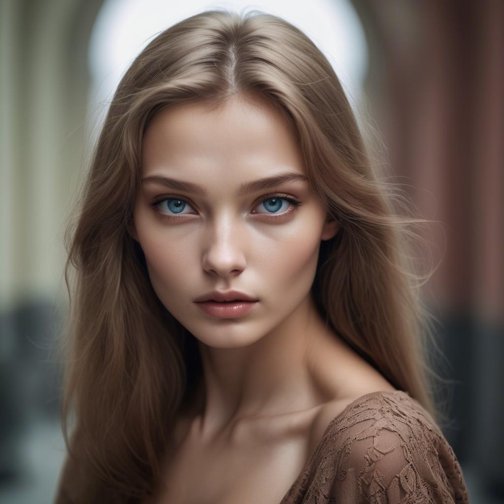 A stunning image of russian model with a mysterious gaze.