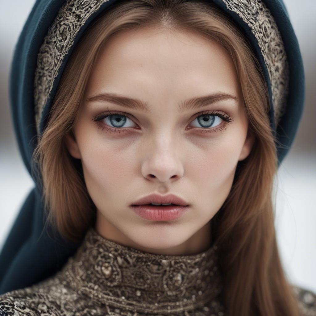 A stunning image of russian model with a mysterious gaze.
