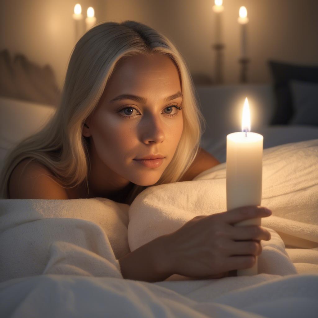 A stunning image of swedish beauty in soft candlelight.