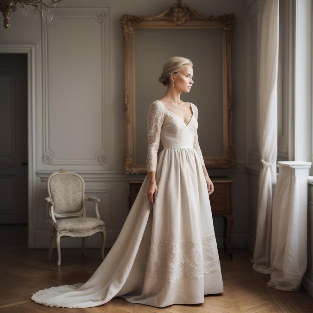 A stunning image of swedish elegance in a romantic gown.