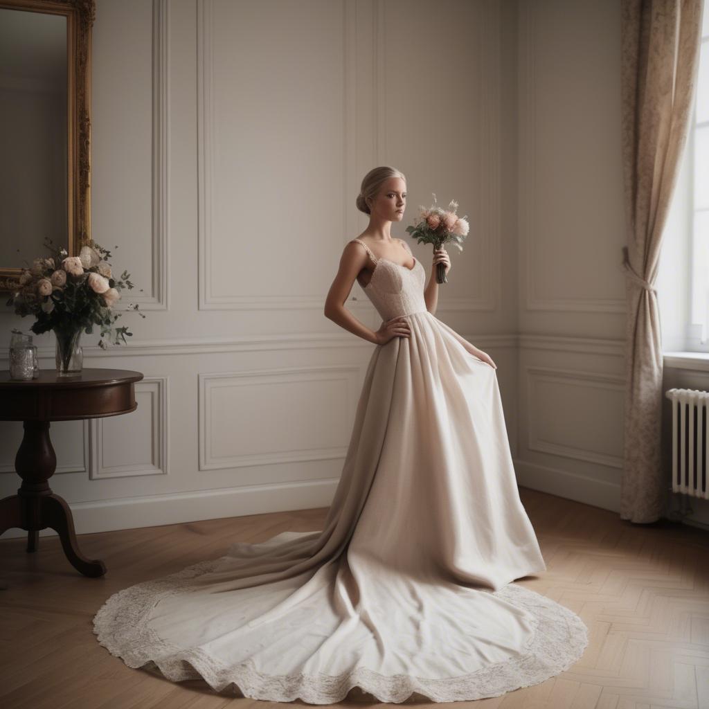 A stunning image of swedish elegance in a romantic gown.