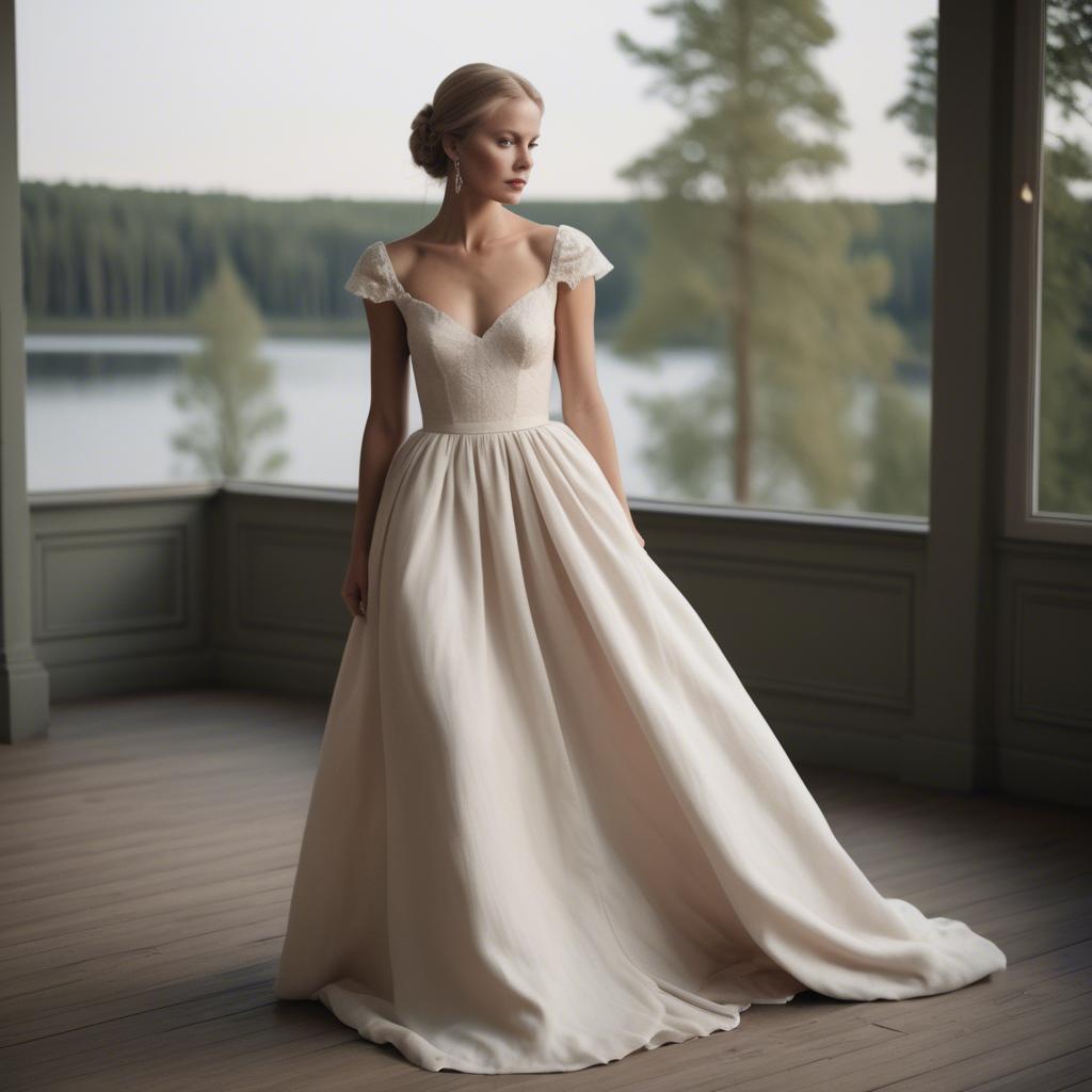 A stunning image of swedish elegance in a romantic gown.