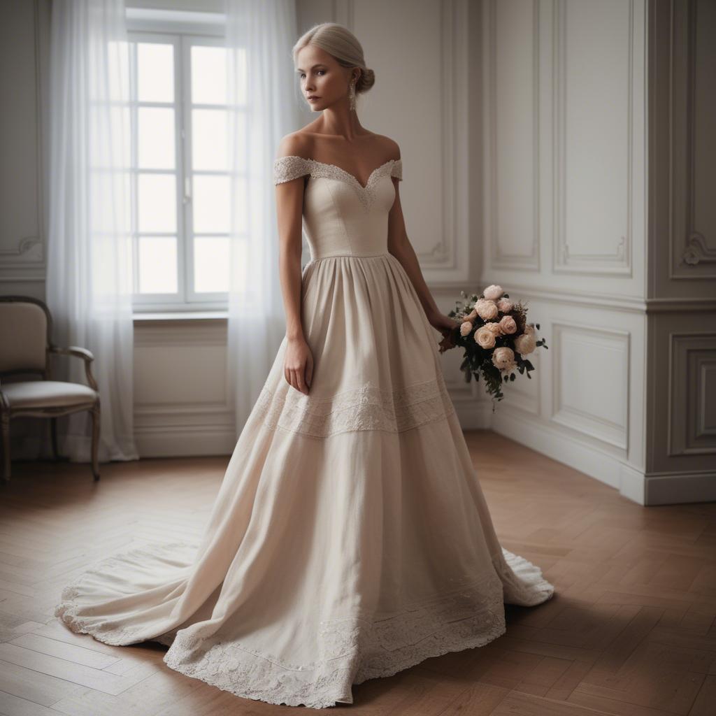 A stunning image of swedish elegance in a romantic gown.