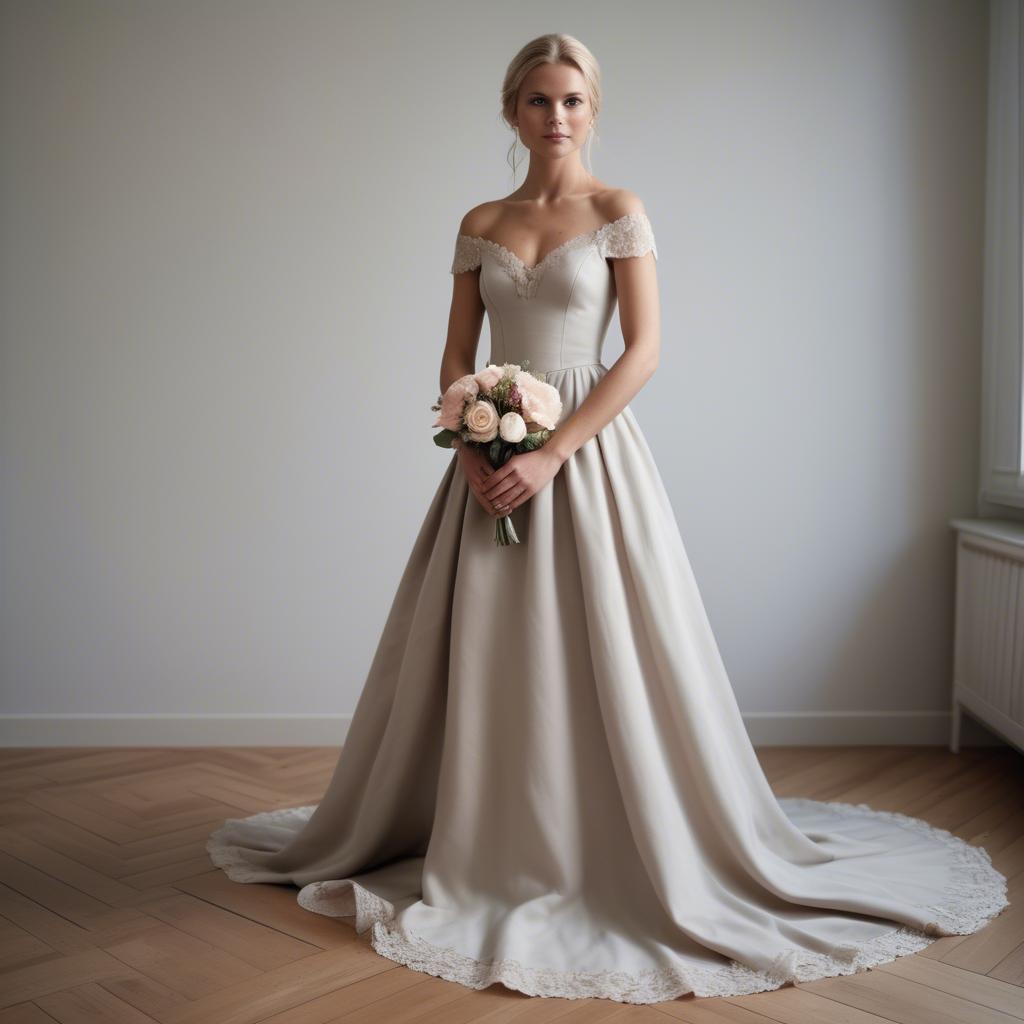 A stunning image of swedish elegance in a romantic gown.