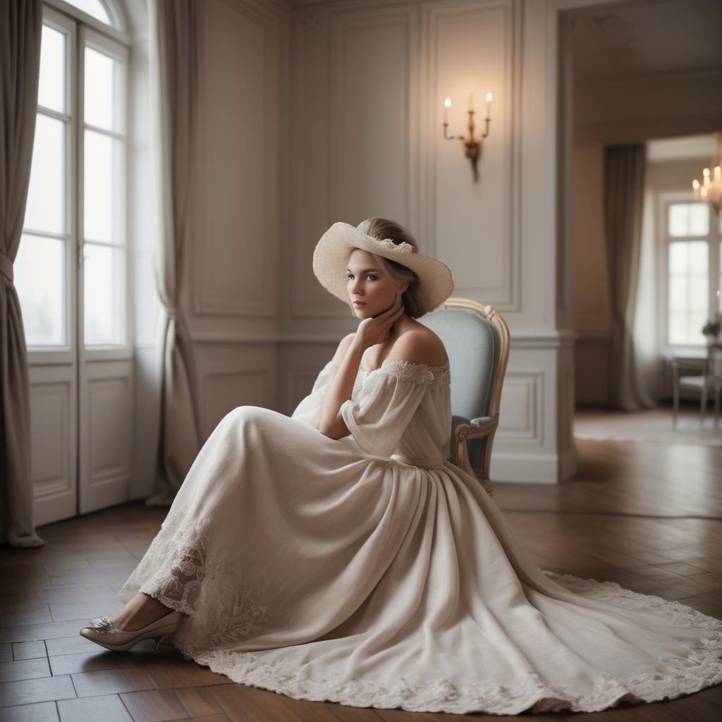 A stunning image of swedish elegance in a romantic gown.