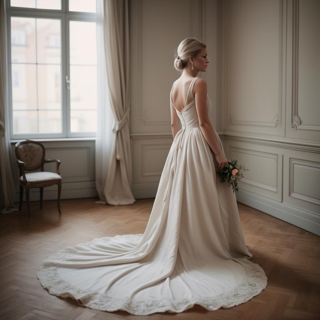 A stunning image of swedish elegance in a romantic gown.