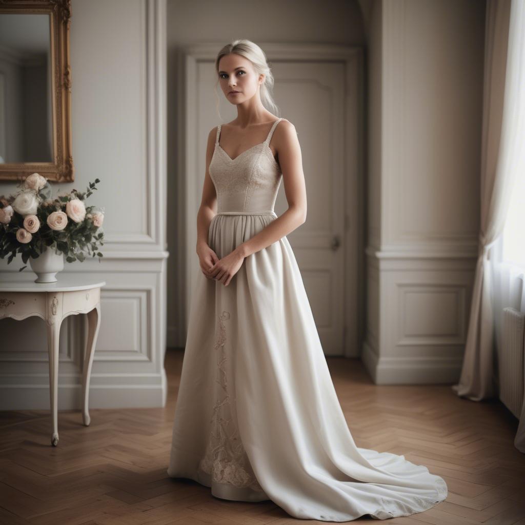 A stunning image of swedish elegance in a romantic gown.
