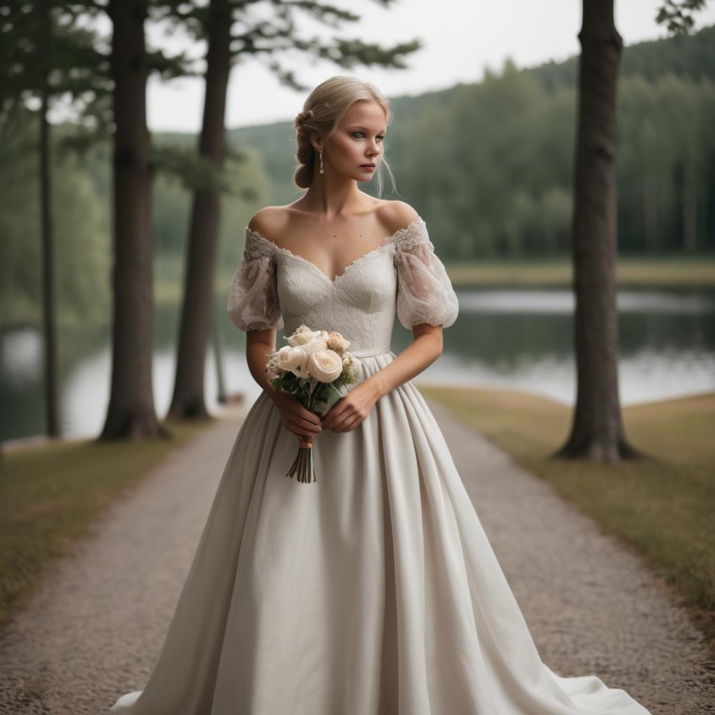A stunning image of swedish elegance in a romantic gown.