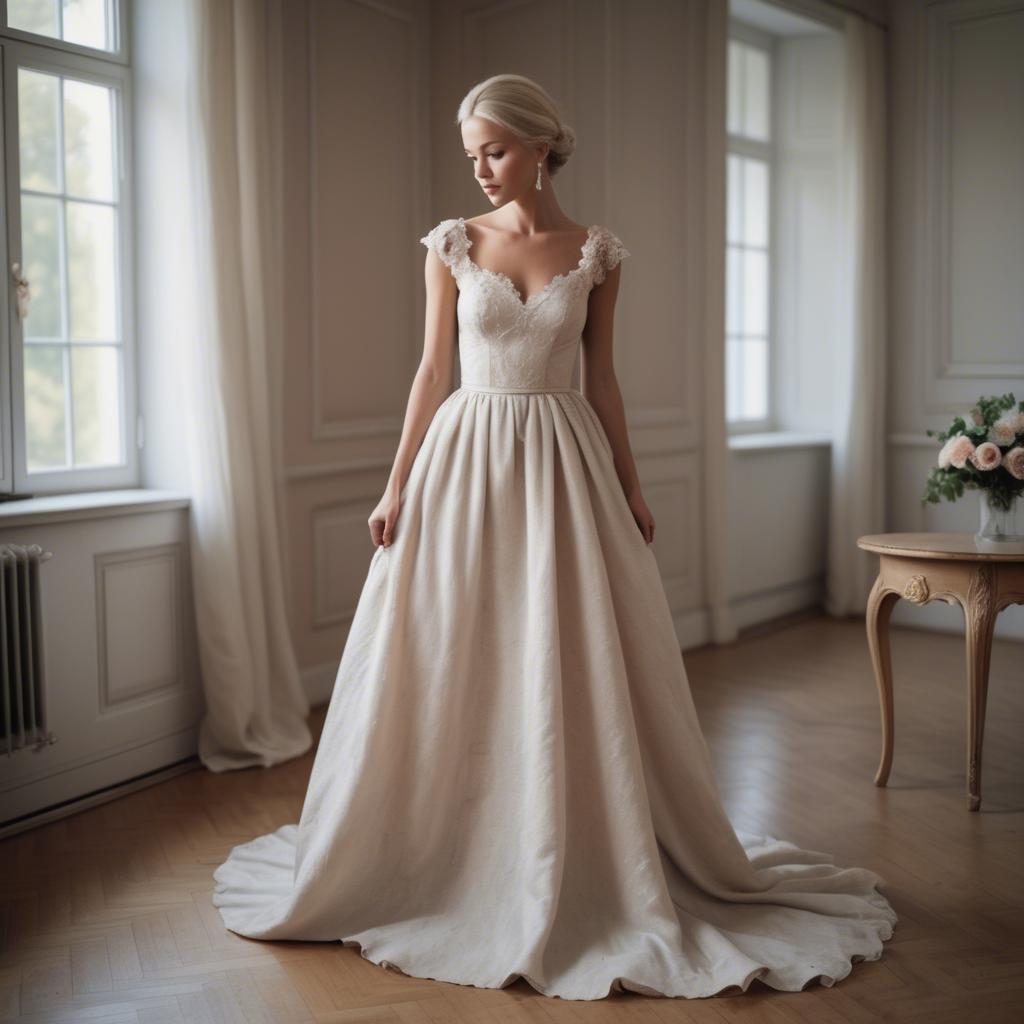 A stunning image of swedish elegance in a romantic gown.