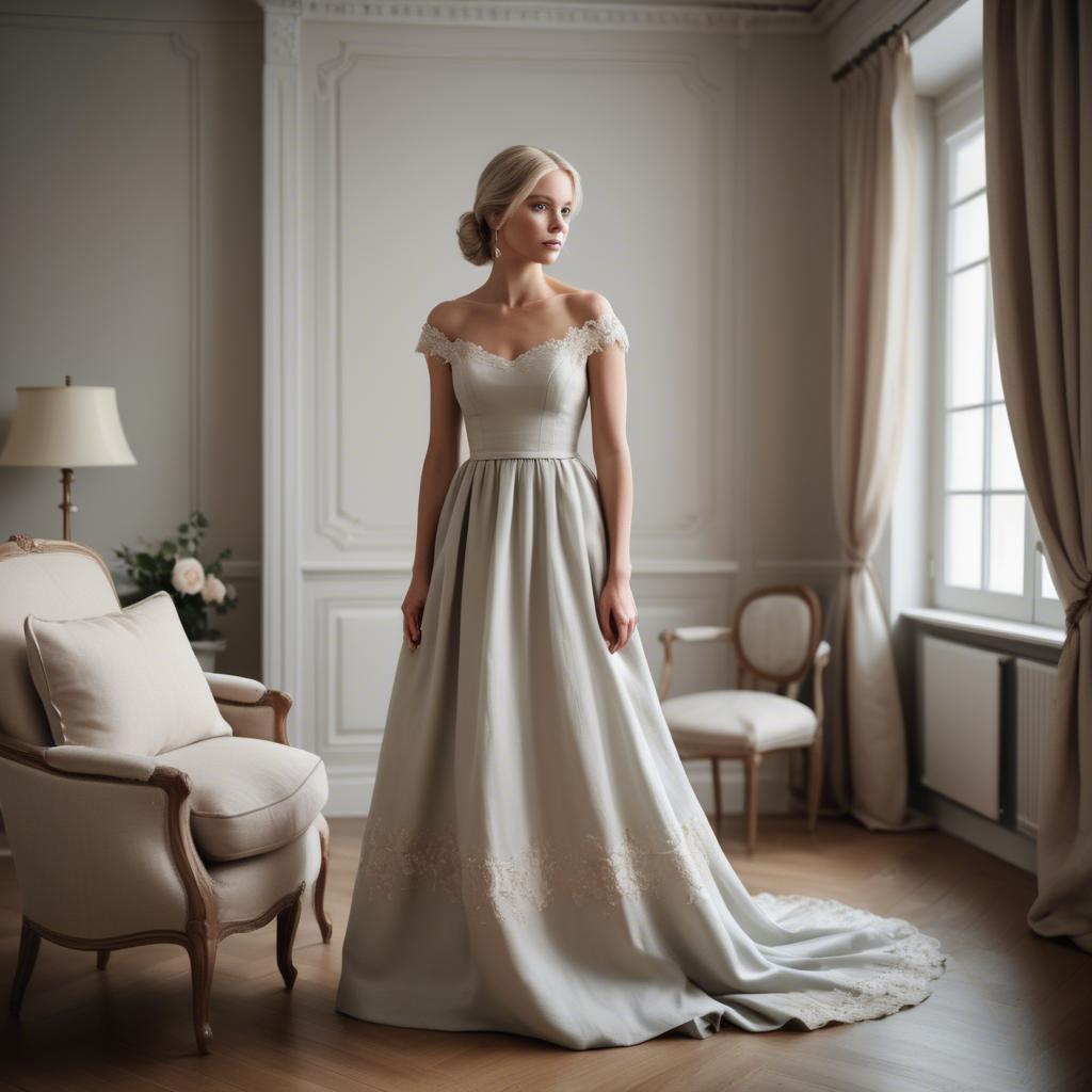 A stunning image of swedish elegance in a romantic gown.