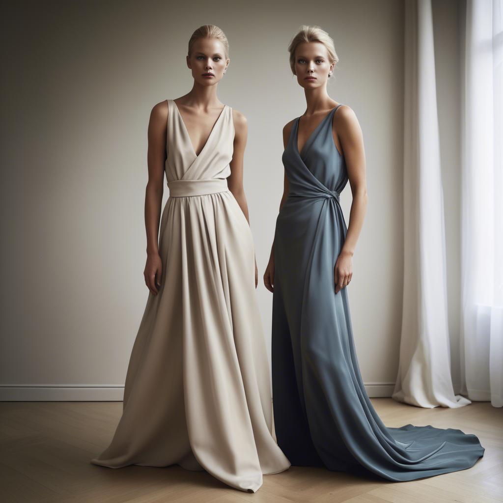 A stunning image of swedish glamour in flowing fabrics.