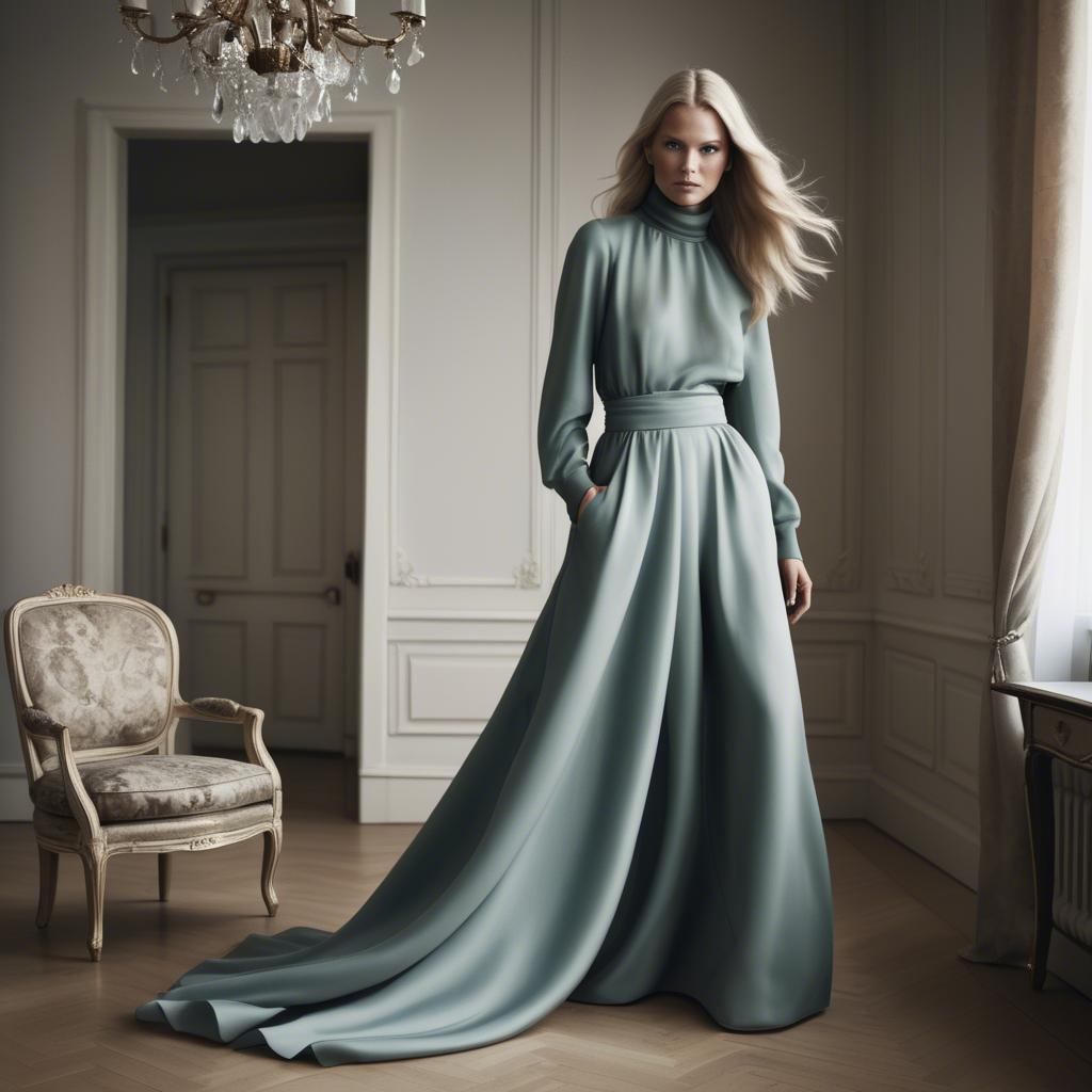 A stunning image of swedish glamour in flowing fabrics.