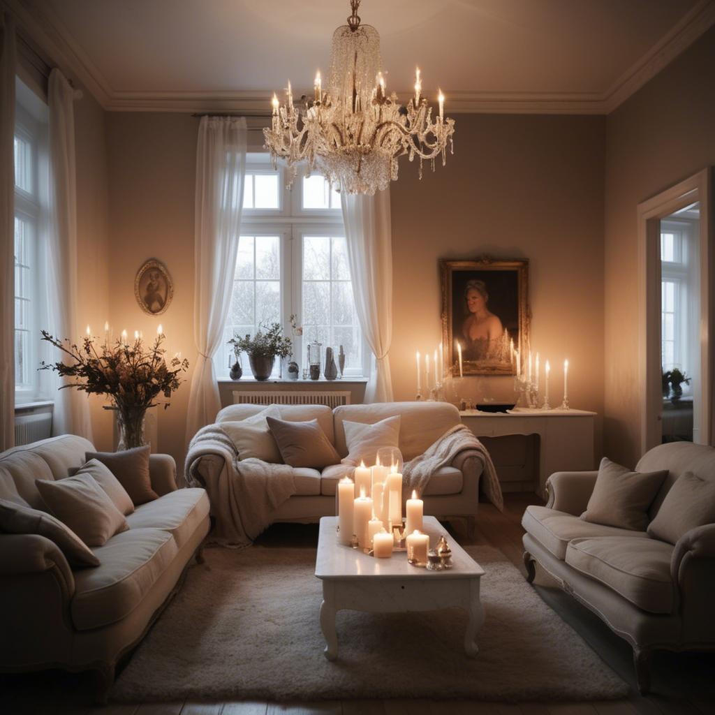 A stunning image of swedish glamour in warm candlelight.