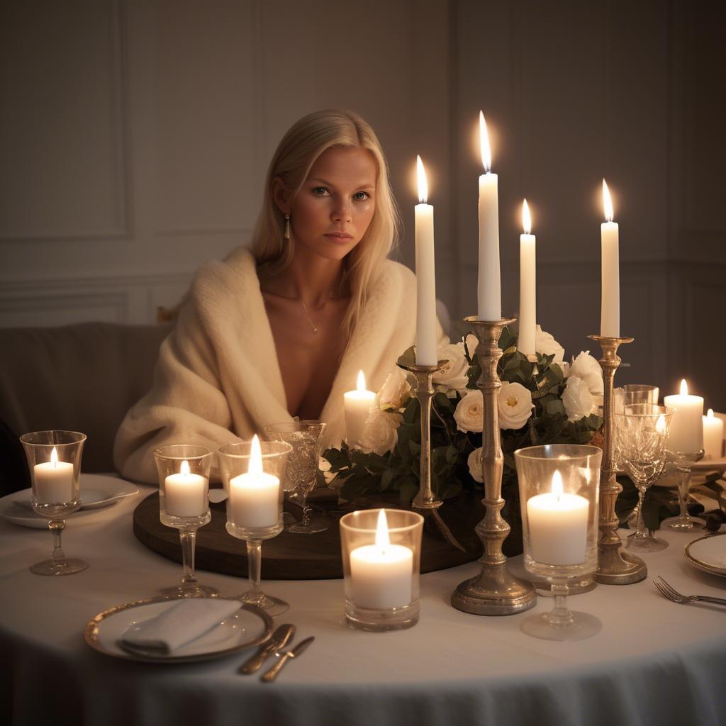 A stunning image of swedish glamour in warm candlelight.