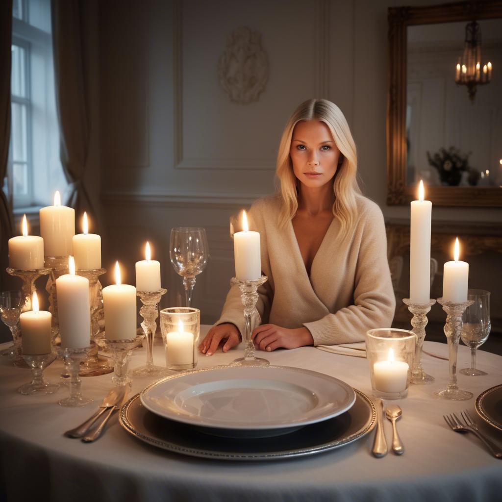 A stunning image of swedish glamour in warm candlelight.