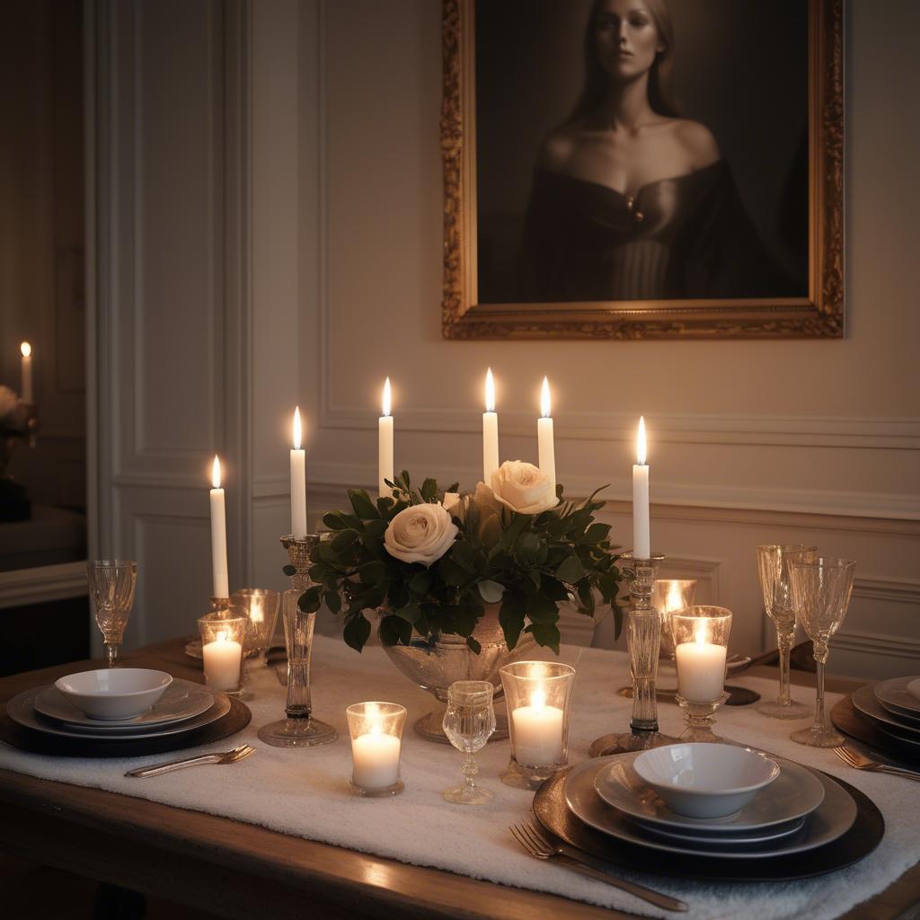 A stunning image of swedish glamour in warm candlelight.
