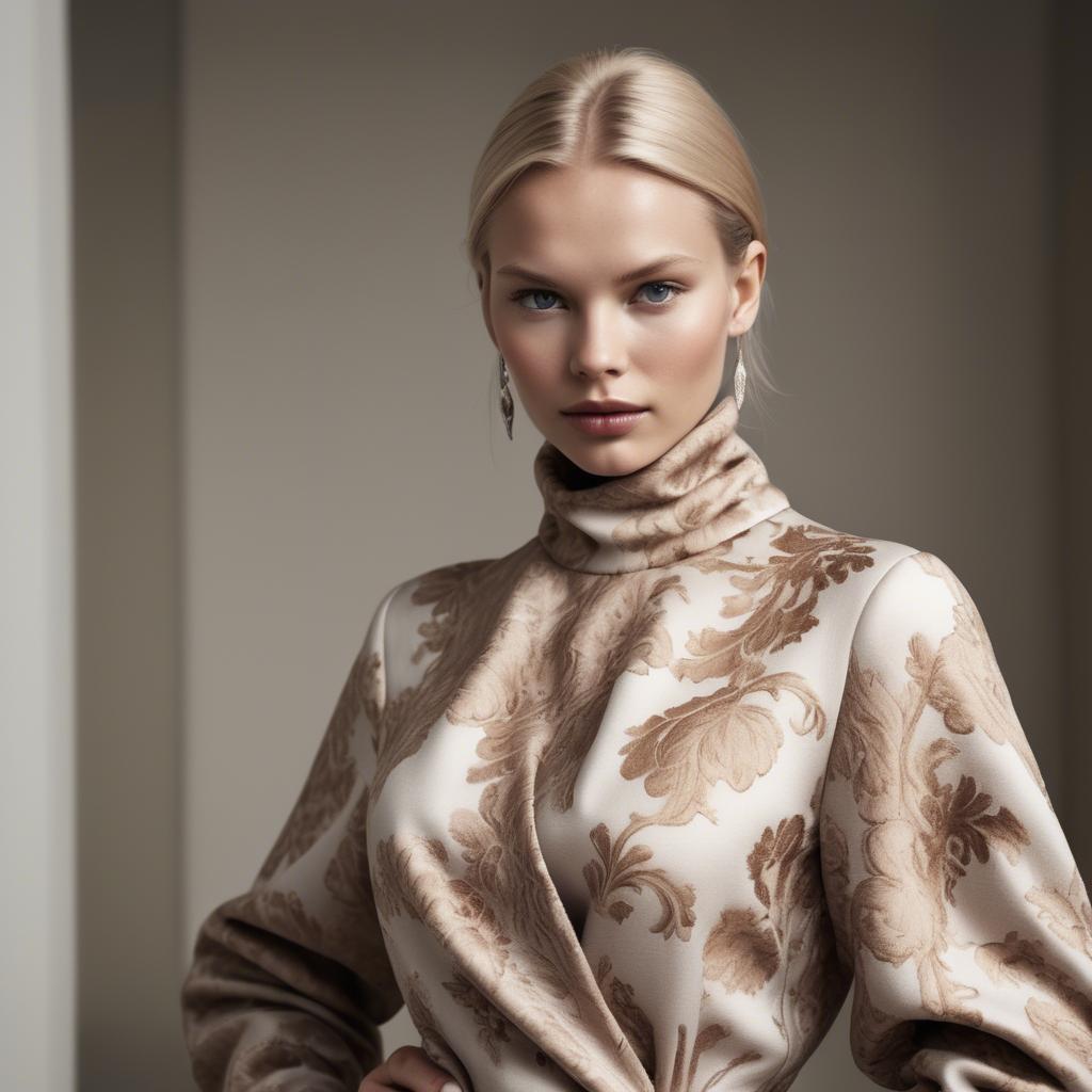 A stunning image of swedish model in luxurious fabrics.