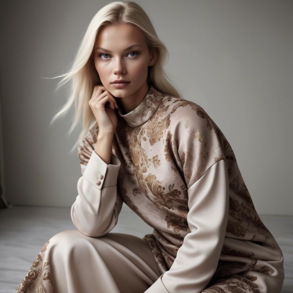 A stunning image of swedish model in luxurious fabrics.